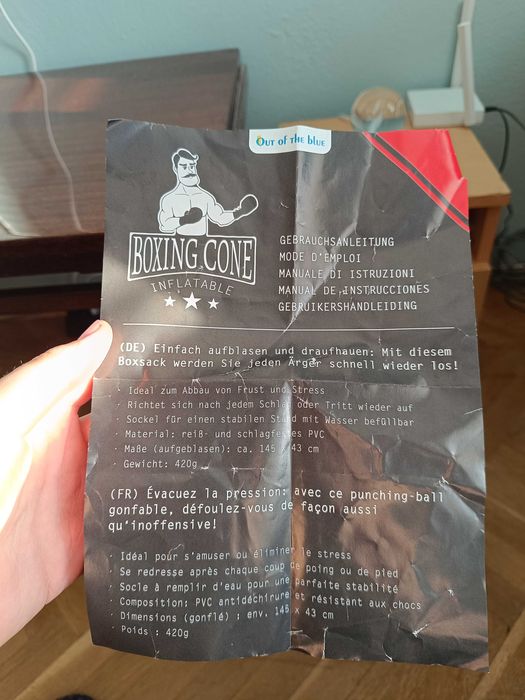 Надуваем боксов конус против стрес