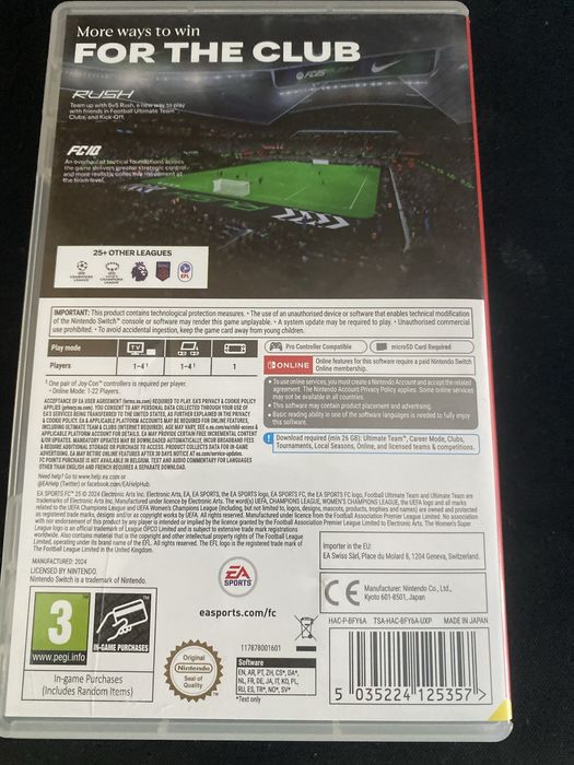 Nintendo switch комплект игри fifa25 + fifa24