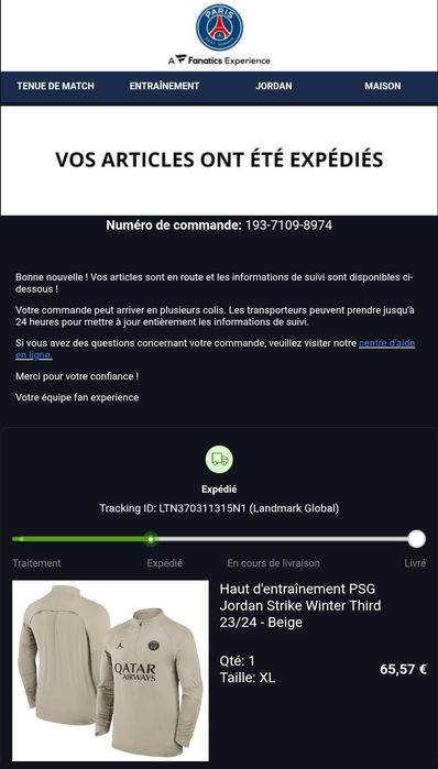 Ново! PSG горнище, Air Jordan с дълги ръкави