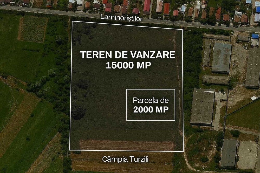 Teren de vânzare 15.000 mp în Câmpia Turzii, parcelabil 2.000 mp