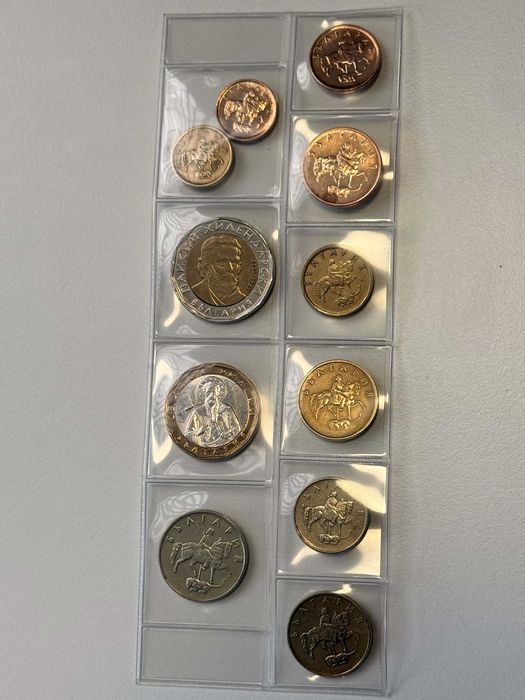 Пълен лот монети 1999г + Пълен лот 2000г + 1 лев 2002г + 2 лева 2015г