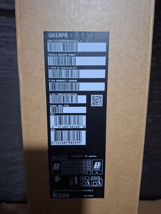 Super Taklif ! ROG STRIX G614 pro+yangi MAG 325 AI