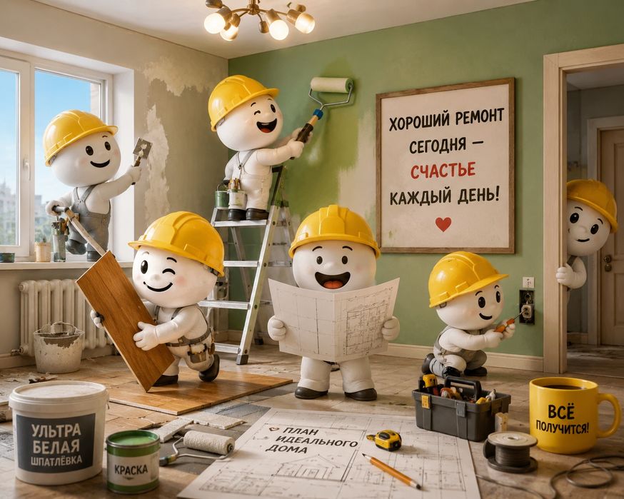 Ремонт квартир. Широкий спектр услуг.