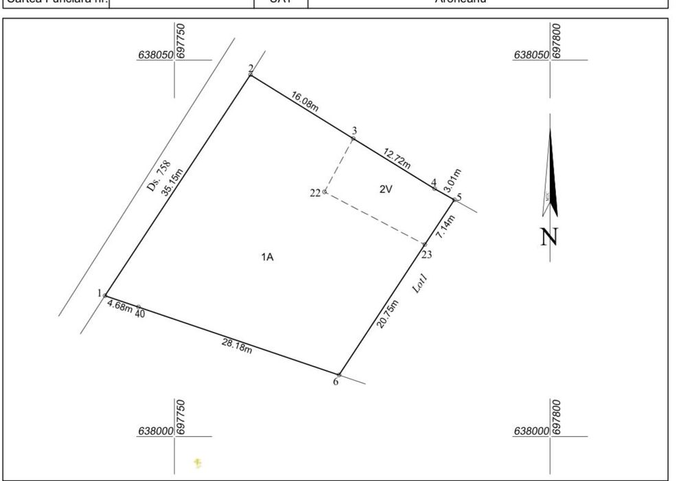 Teren Aroneanu 1000mp, intravilan