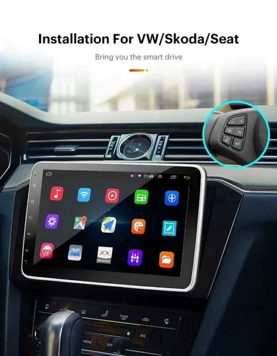 Универсална мултимедия 1 дин 10.1 инч екран Андроид, 9инч монитор