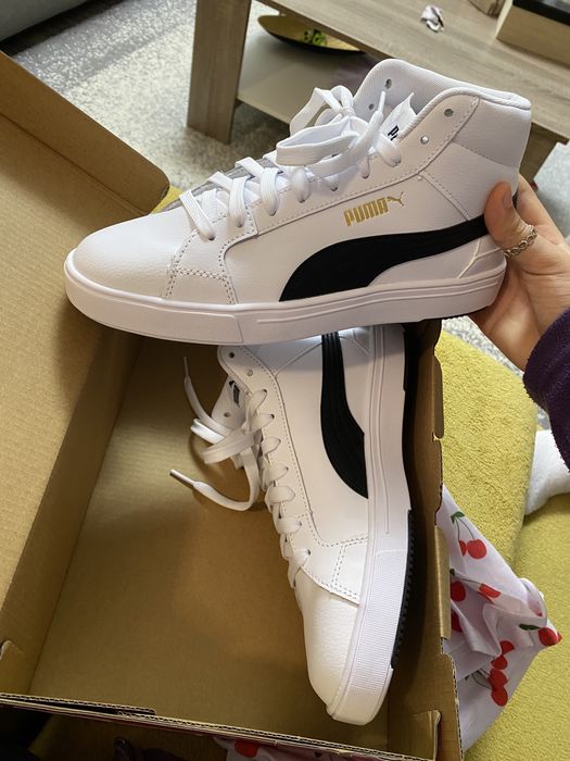 Puma White and Black Mid