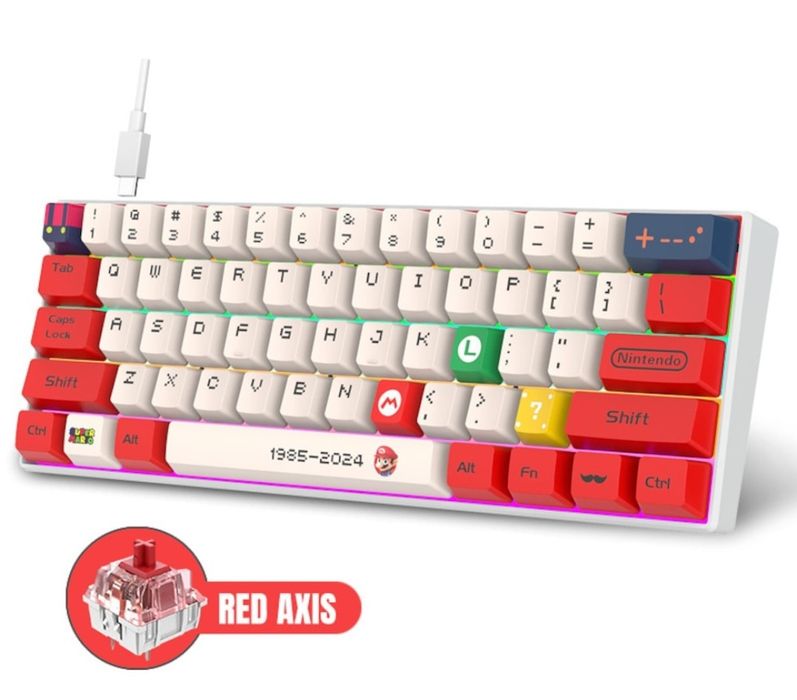 Tastatura gaming mecanica h61k dizain Super Mario