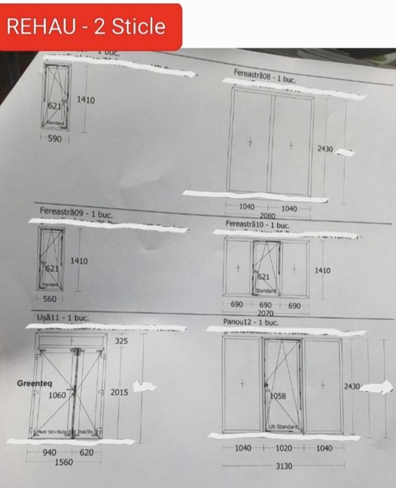 Ferestre - usi Tâmplărie PVC REHAU - gri antracit exterior