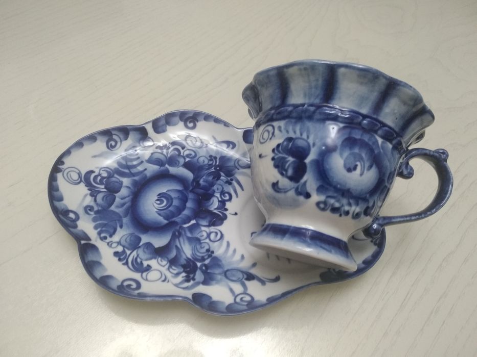 Гжель. Чайная пара "Эгоист"