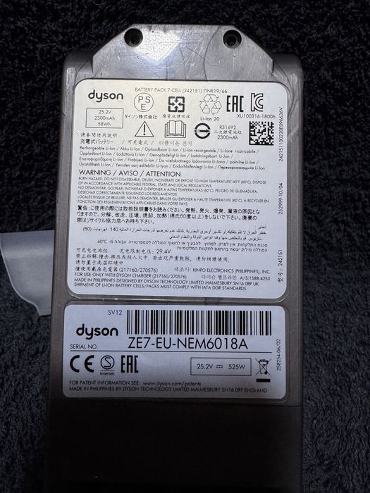 Acumulator Aspirator Dyson V10 SV12 , 25.2 V, 2500 mAh