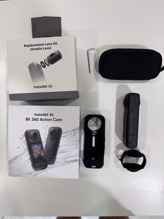 Insta360 X5 (8K 360 Action Cam) + Replacement Lens Kit и аксесоари