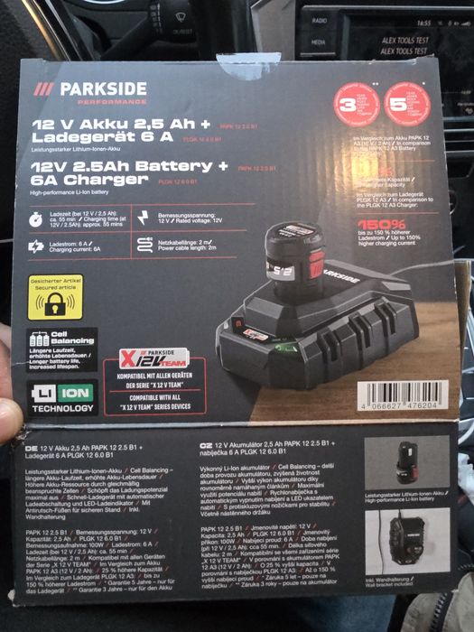 Гайковерт Parkside 12v с 3 батерии