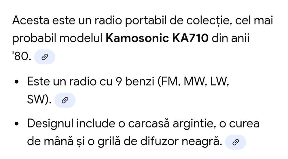 Radio vechi Kamosonic KA710.