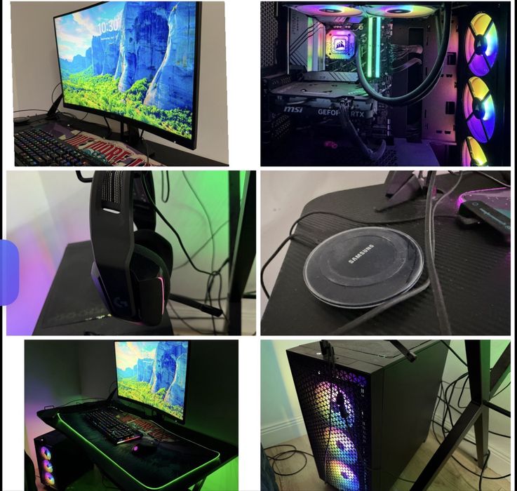 Setup Gaming Complet High-End RTX 4060 + i5 13600KF + Monitor Curbat 280Hz + Birou Gaming RGB