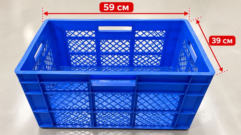 Пластиковый усиленный ящик 59×39 см