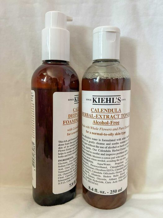 Kiehl's Gel de curățare si Loțiune tonică cu Gălbenele
