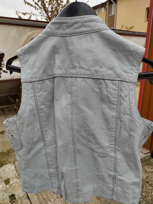 Рокерско елече от естествена кожа кожен елек