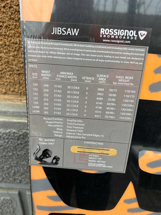 placa noua snowboard rossignol jibsaw L159