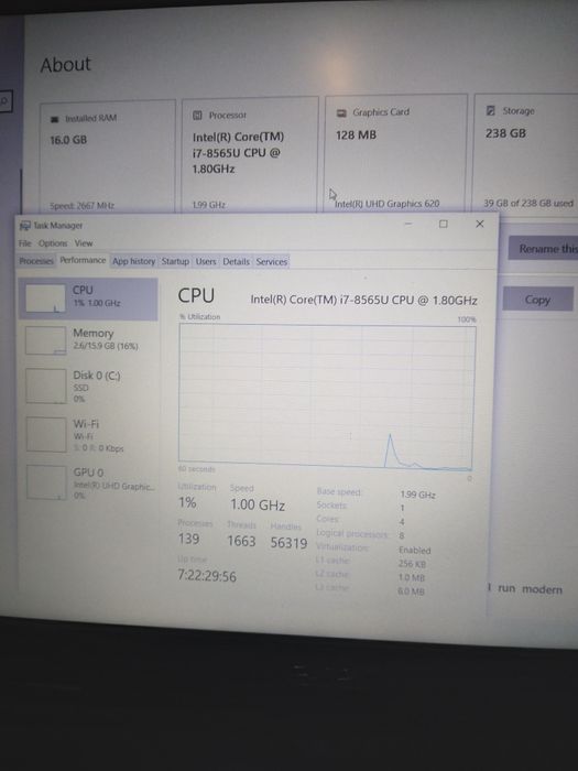 Laptop i7 gen 8 puternic