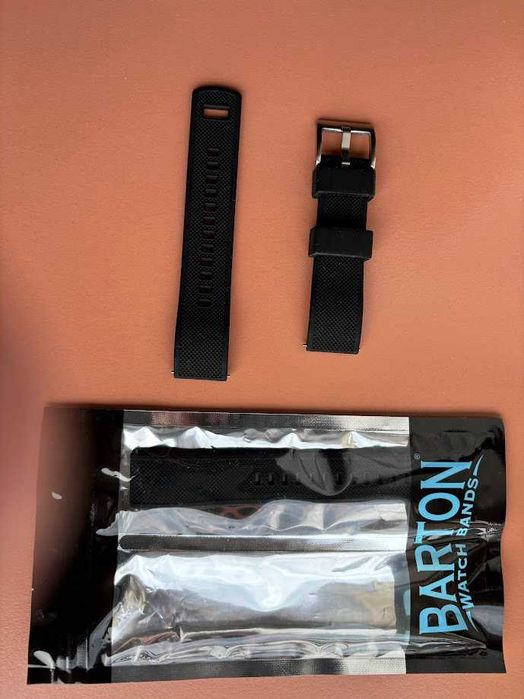 Curea ceas silicon Barton 19 mm neagra
