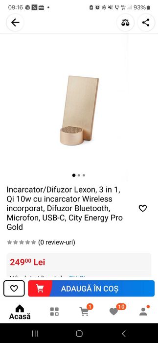 Incarcator/Difuzor Lexon, 3 in 1, Wireless  City Energy Pro Gold9