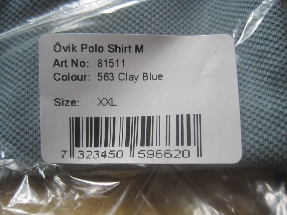 Tricou polo Fjällräven Övik Polo Shirt M, Clay Blue, XXL, nou