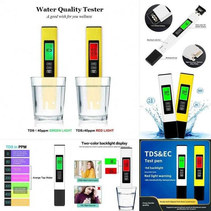 PH EC TDS ORP SALT S.G tester — Raqamli suv sifati o'lchagich (7 in 1)
