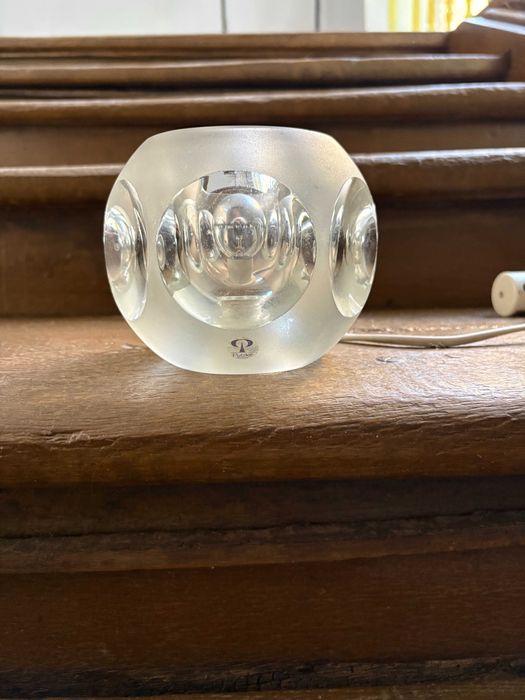 Lampa, veioza, Space Age Peill & Putzler Ice Cube din cristal greu cu eticheta originala mid century