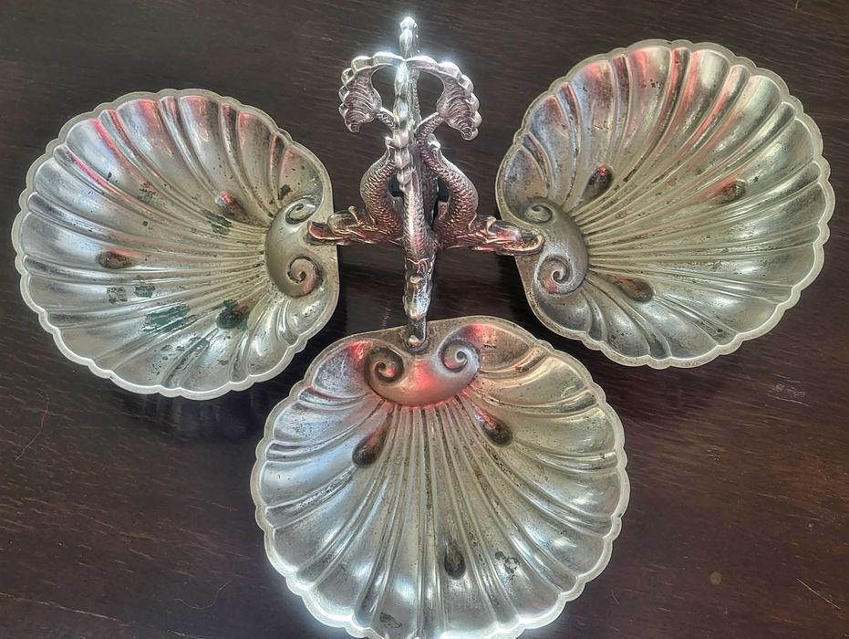 Unicat, bomboniera metal, fructiera alpaka-alpaca argintata, Bavaria