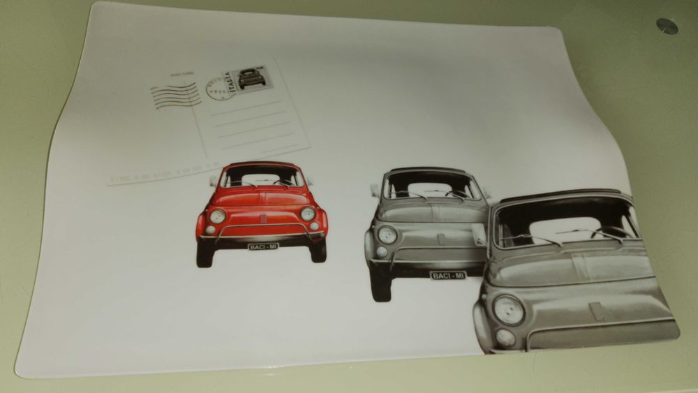 Platou/Tava decorativa cu Tema Fiat 500
