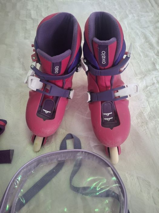 Set Role Copii Oxelo Play 3 Reglabile (30-32) + Protecții și Cască