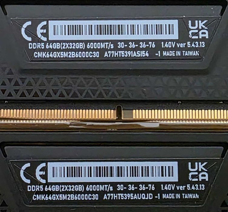 Corsair Vengeance 64GB DDR5, 6000MHz, CL30