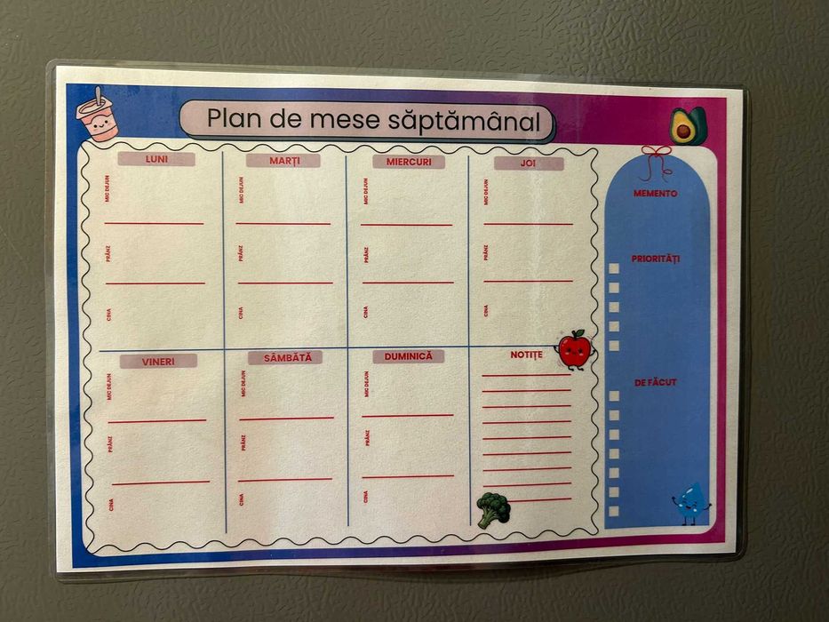 Set 3 fise planner de frigider fetita