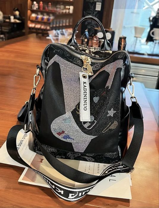 Раница-чанта покрита с кристалчета