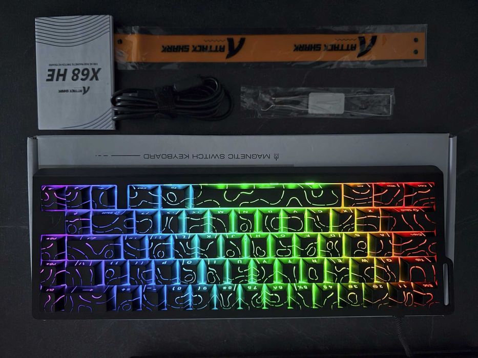 Attack Shark X68 HE Topography Black, Hall Effect Linear Rapid Trigger
