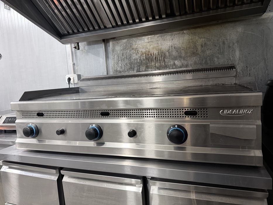 Gratar pe gaz cu suprafata neteda, Ideal Inox, placa gratar 120 cm