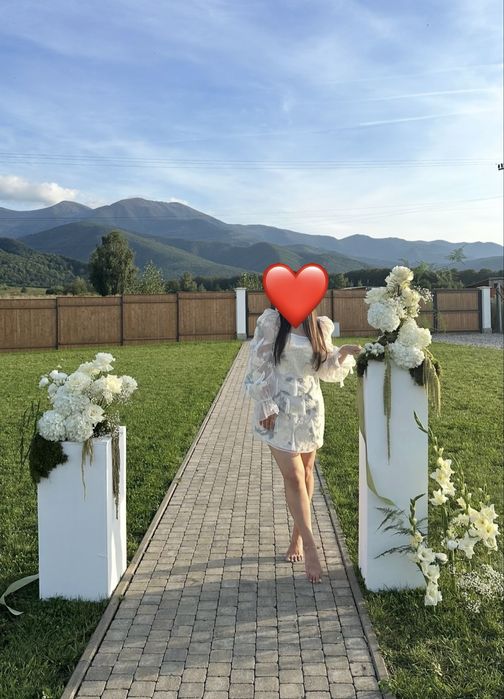 Arcada nunta, 2 coloane pentru flori