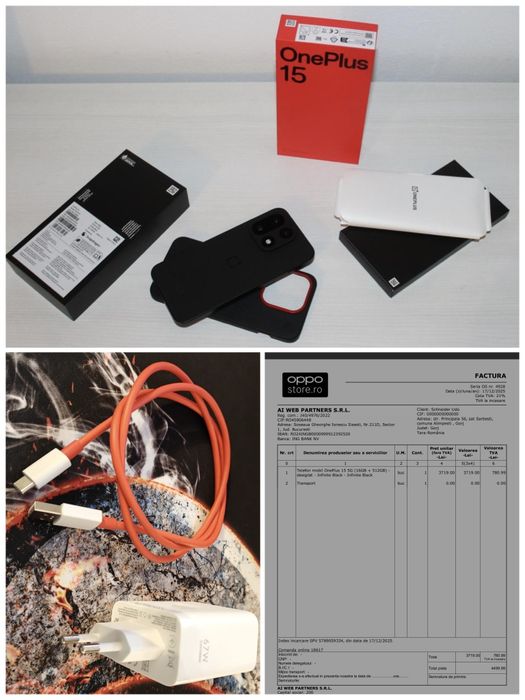 OnePlus 15 5G (Infinite Black) 512GB / 16+12GB RAM Global cu Factură