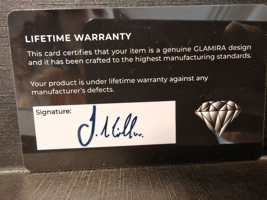 Inel Glamira din argint cu safir alb, nou,masura 50