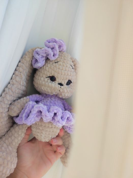 Плетено Зайче със скрънчи ластик