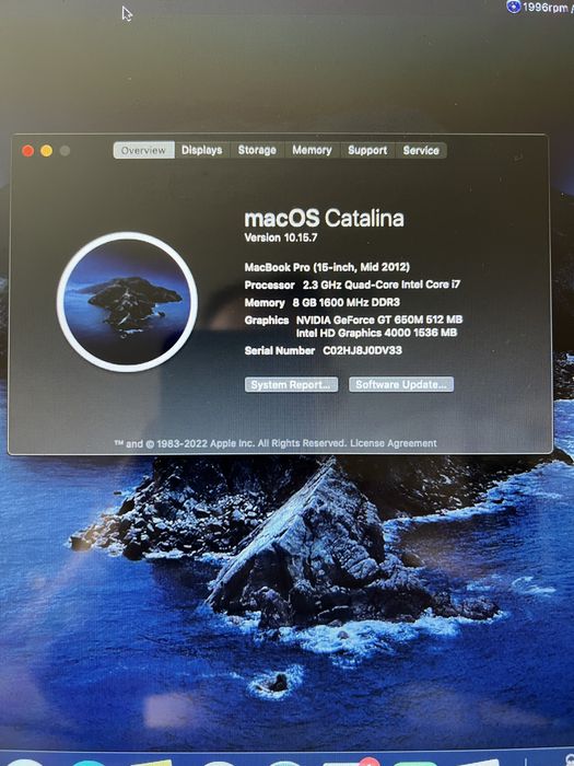 Demembrez/piese Macbook Pro 15” Mid 2012, i7 (A1286)