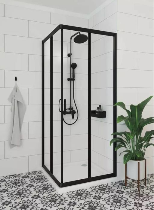 Cabină duș Deante Funkia 90x90 NEAGRĂ – NOUĂ