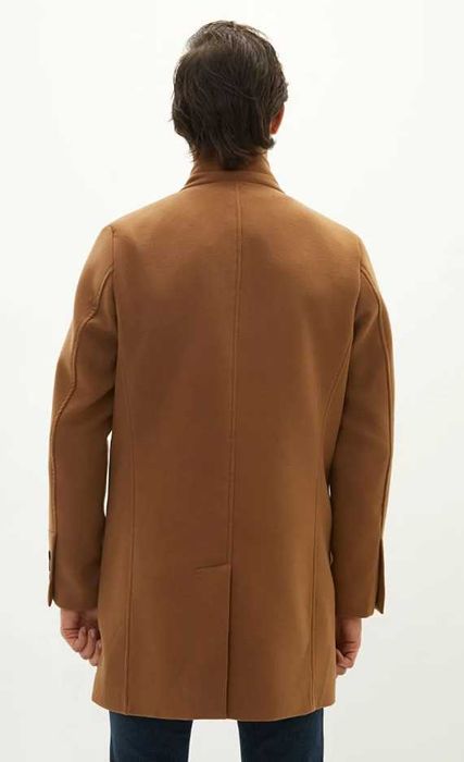 Palton slim 36 XS Jack & Jones NOU lana moale premium camel