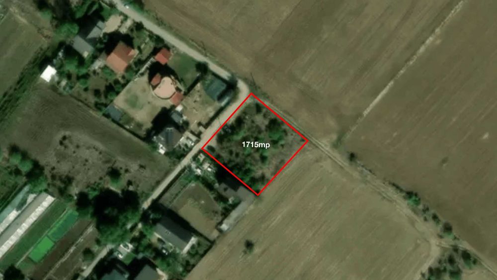 Teren de colț 1715mp, construibil, Jilava, utilități