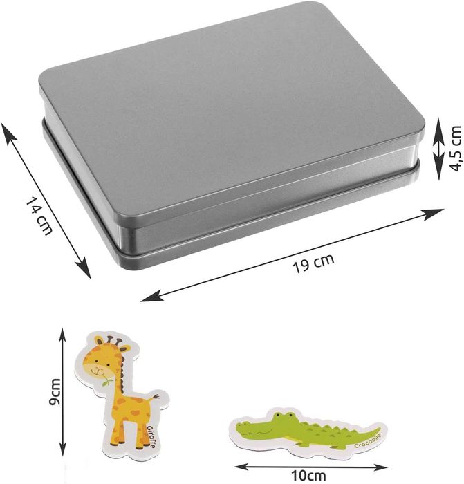 Set magneti de frigider animale 40 bucati cu cutie metalica multicolor