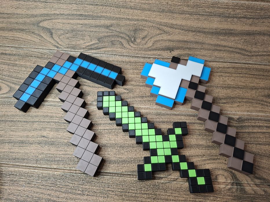 Minecraft  меч брадва и кирка