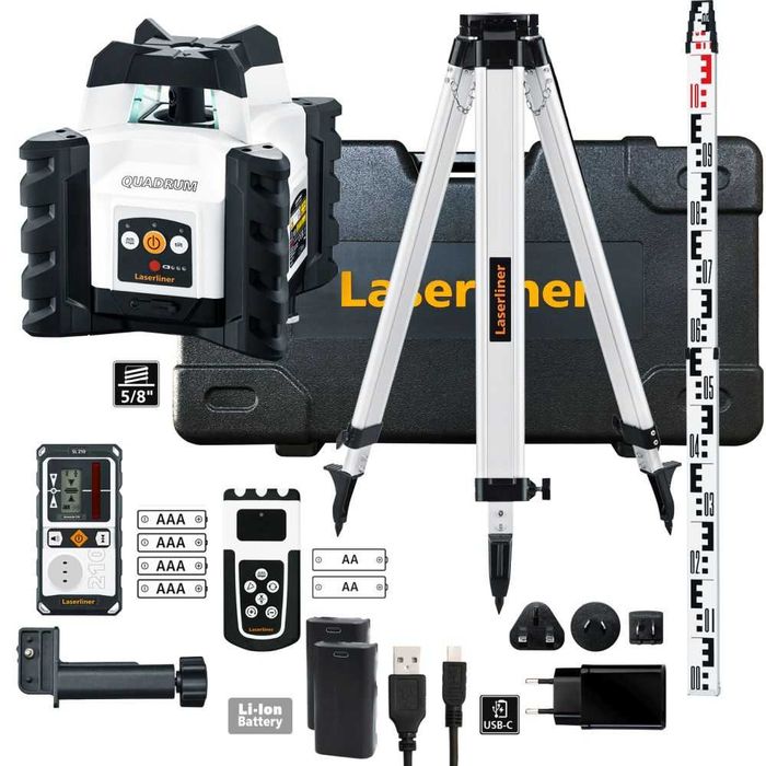 Ротационен лазерен нивелир Laserliner Quadrum Compact 210 S Set, 400 m