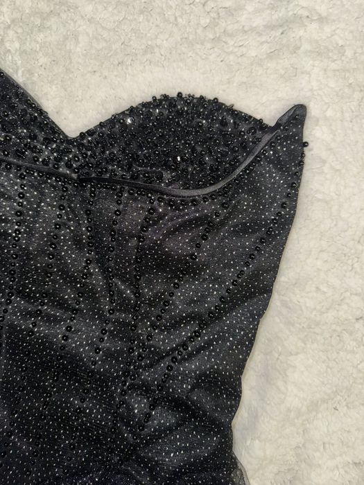 Черна дълга бална рокля