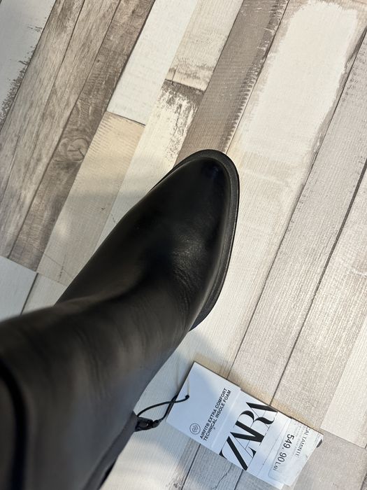 Cizme negre piele Zara noi