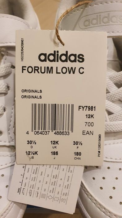 ADIDAS Forum Low C nr 30.5 copii unisex albi NOI Transport cu Fan Curier OLX EasyBox Posta